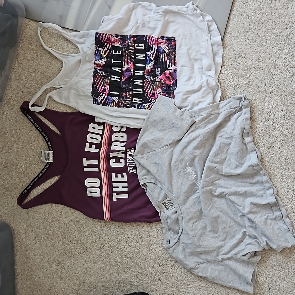 Victoria's secret pink tank tops and tee S